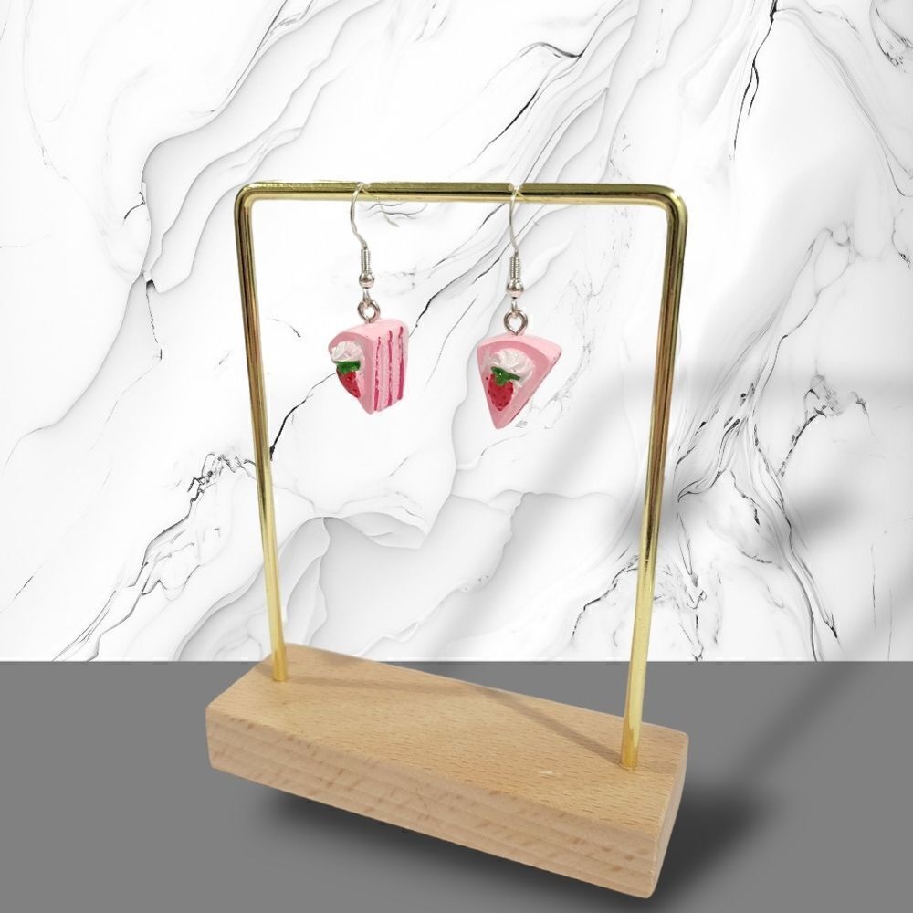 🍰Pink Strawberry Cake Earrings🍰(2-A025) - Picture 6 of 7